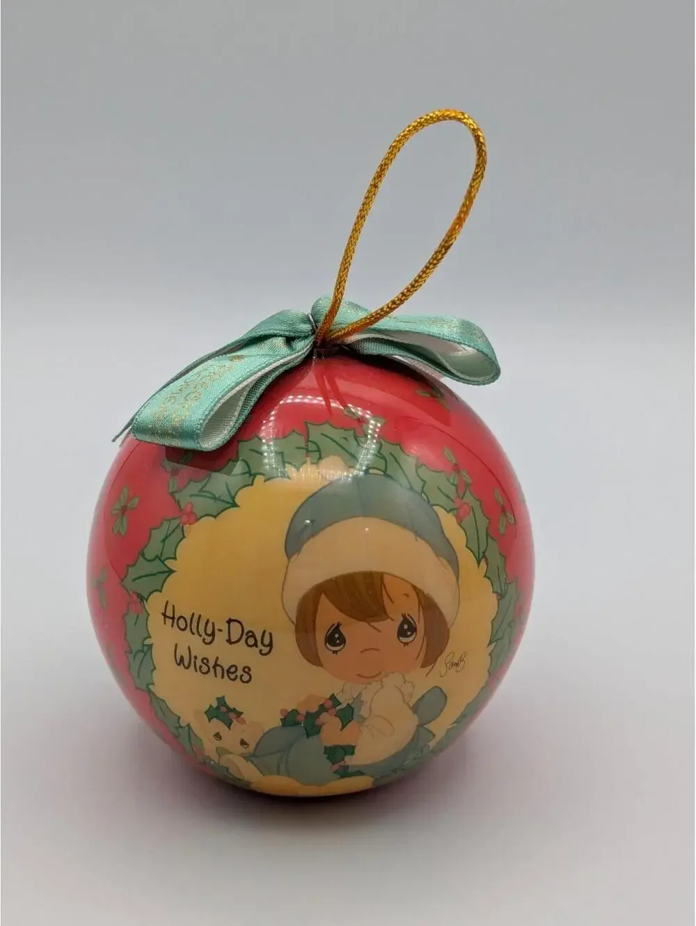 Precious Moments Decoupage Holiday Ornament 1997